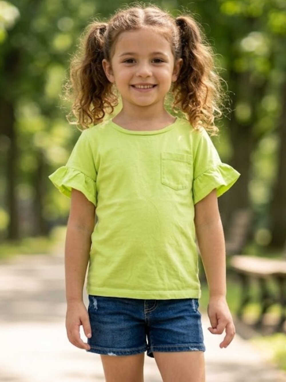 🐲3 FOR $9🦄 Spotted Zebra Short Sleeve Ruffled Bright Striped Tee Top Shirt M